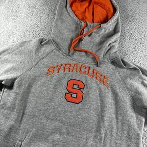 Syracuse University Hoodie Mens Medium Gray Spell Out Sweater College‎ Cowl Neck